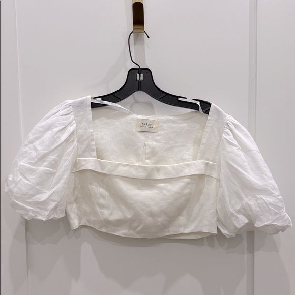 DISSH Tops - DISSH AISLE White Linen crop top New without tags US 8